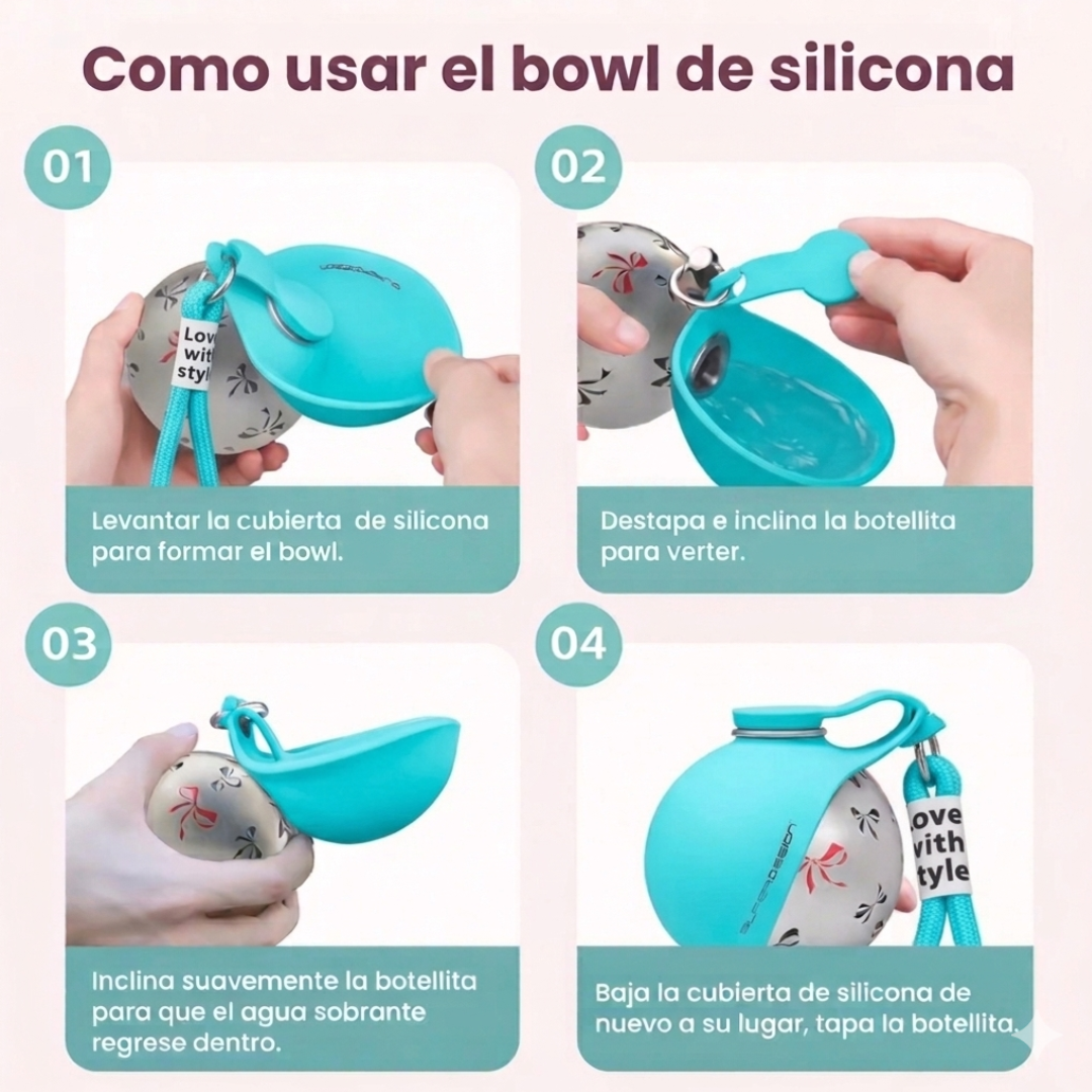 Botella 2-en-1 portátil