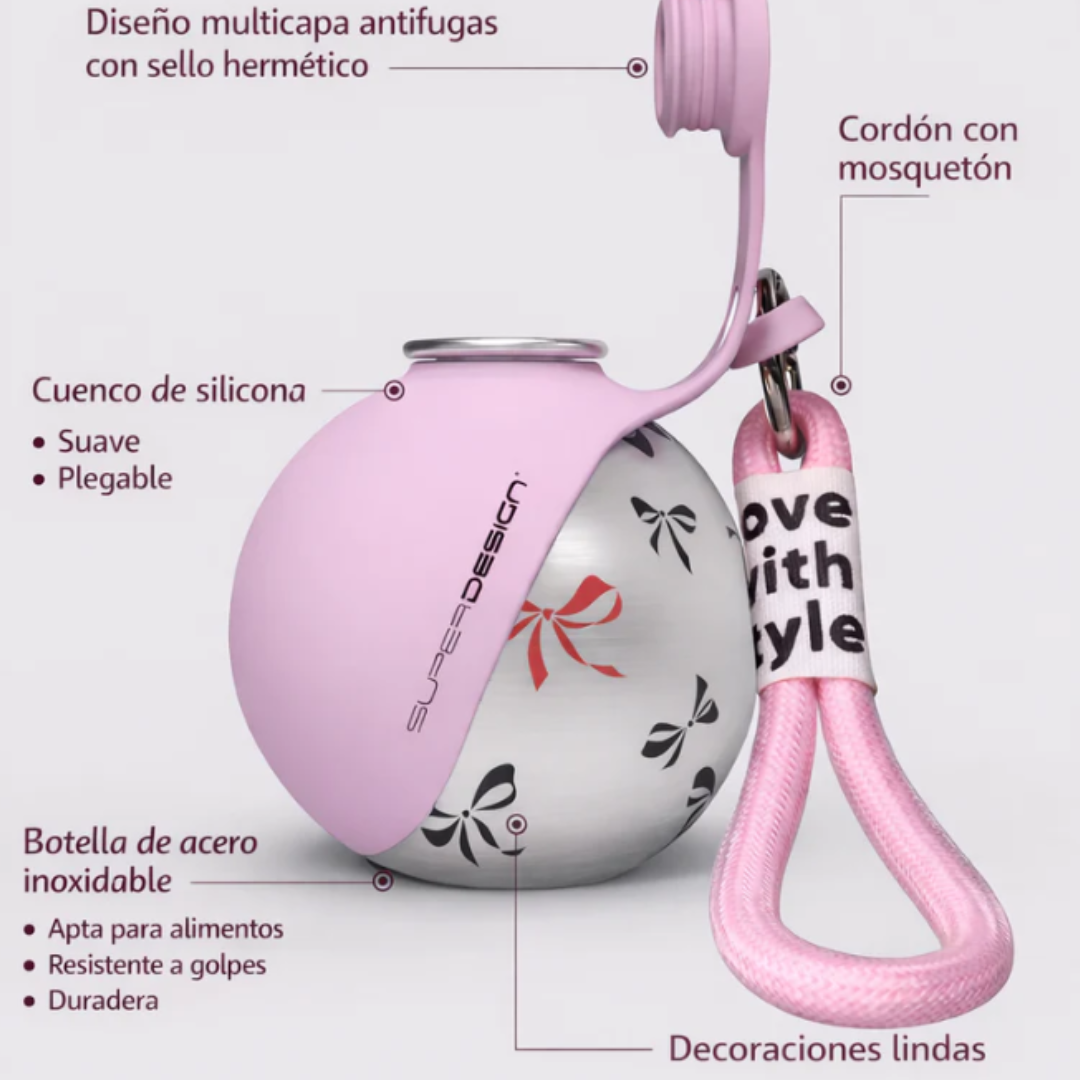 Botella 2-en-1 portátil